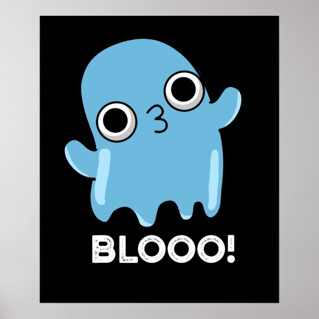 Poster Blooo Funny Blue Ghost Pun Dark BG (Frente)