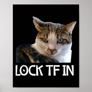 Poster Bloquear Tf no Meme Engraçado Mentalidade de Gato
