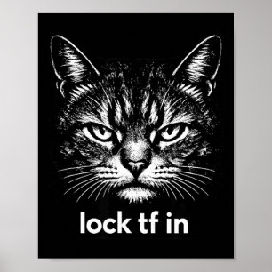 Poster Bloqueie tf no gato engraçado sarcástico