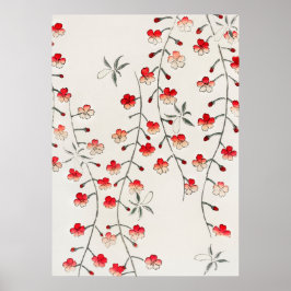 Poster Bloqueio de Madeira Antiquado do Sakura Japonês