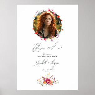 Poster Blossom com minha Festa de formatura Floral de Boa