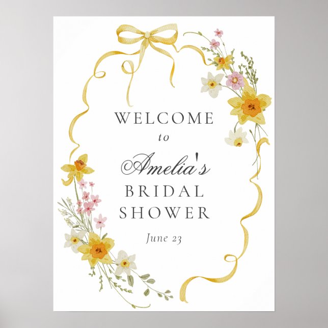 Poster Blossomas Amarelos e Chá de panela de Arcos Bem-vi (Frente)