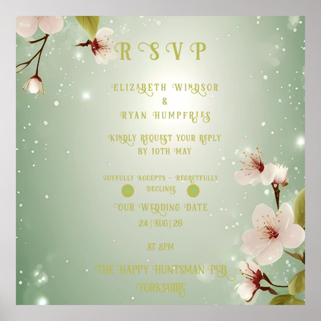 Poster Blossomas de Amor" Coleção de Convite Caseiro (Frente)