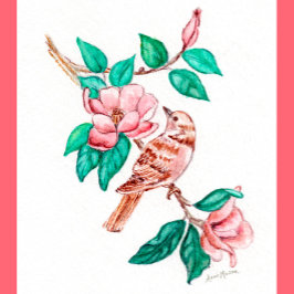 Poster Blossomas de aves