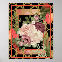 Poster Blossomas de rosa no Quadro