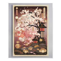 Blossomas em Dusk: Uma Tranquil Noite Japonesa