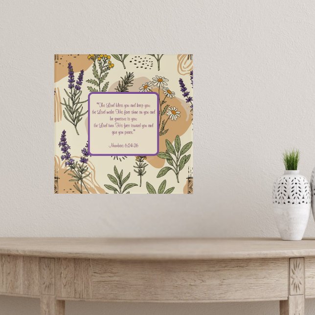 Poster Blossomas Herbais Bênçãos Personalizáveis (Criador carregado)