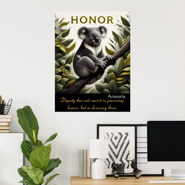Poster Blossoms de Honra na Perca Pacífica de Koala (Escritório em casa)