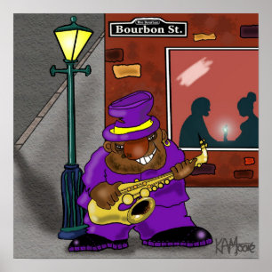 Poster "Blowin em Bourbon" - por Kev Moore
