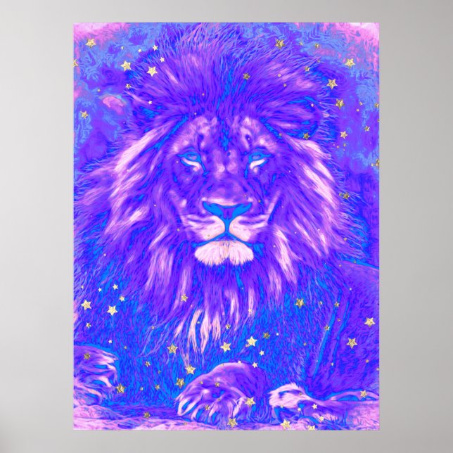 Poster *~* Blue Art Artístico Celestial LION AP23 (Frente)
