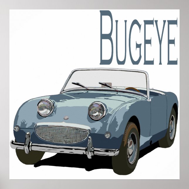 Póster Blue Austin Healey Sprite (Frente)