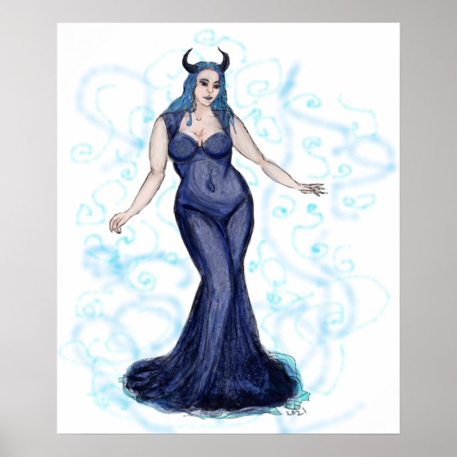 Poster Blue Ava Swirls (Frente)