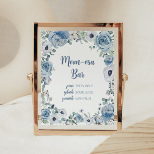 Poster Blue Baby in Bloom Chá de fraldas Mãe Bar Osa