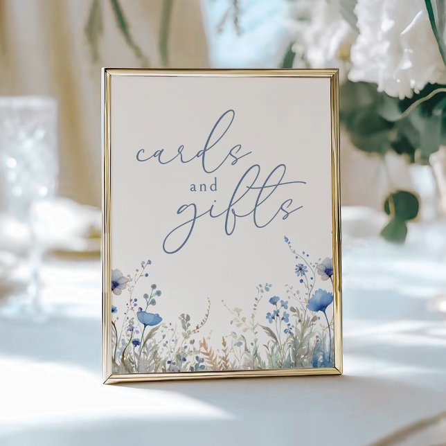Poster Blue Baby In Bloom Wildflower Cards and Gifts Sign (Criador carregado)