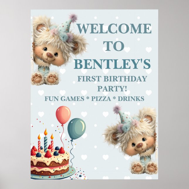 Poster Blue Balloon Hedgehogs Celebration (Frente)