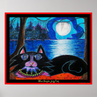 Póster Blue Bayou Jazz Cat
