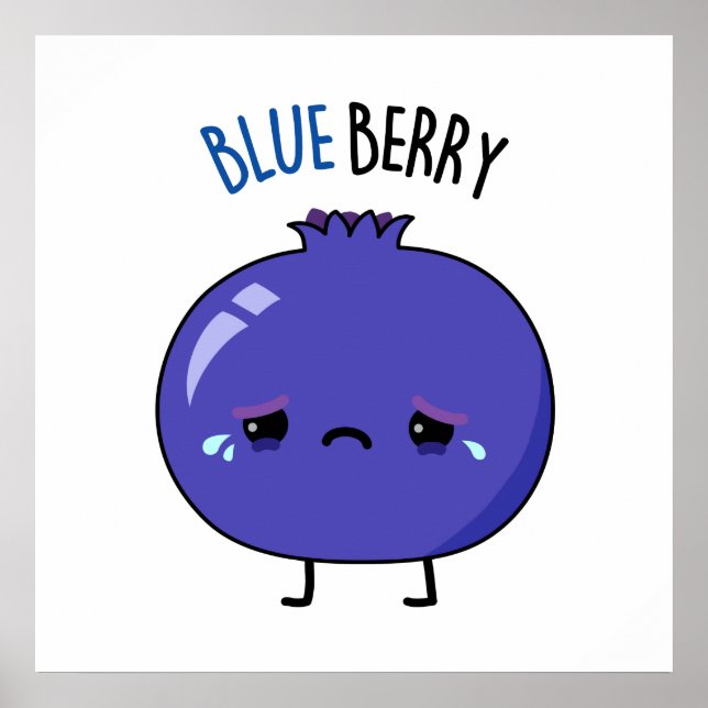 Poster Blue Berry Funny Blueberry Pun (Frente)