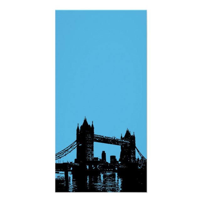 Póster Blue Black Pop Art London Tower Poster (Frente)