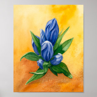 Poster "Blue Bloom" por Ramedious - Watercolor Floral Art