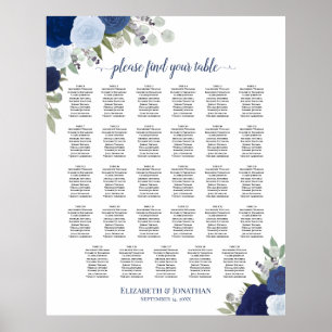 Poster Blue Boho Floral 29 Mesa