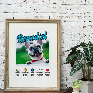 Póster Blue Boy personalizado sobre sua foto de cachorro