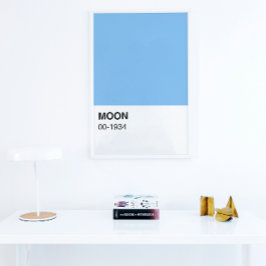 Póster Blue Color Moon Song - Largura do Cheio
