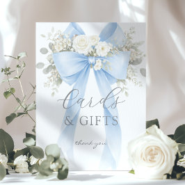 Poster Blue Coquette Bow Cards and gifts Eucalyptus