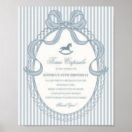 Poster Blue Coquette Bow Rocking Horse Time Capsule