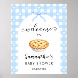 Poster Blue Coquette Pie Baby Shower Welcome