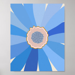 Poster Blue Daisy Floral