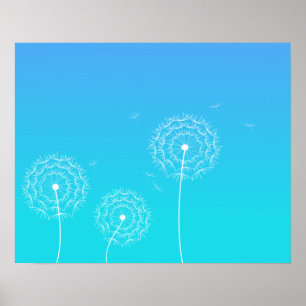 Póster Blue dandelion in spring