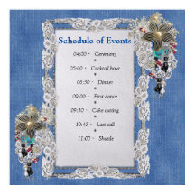 Blue Denim, Lace, Costume Jewelry