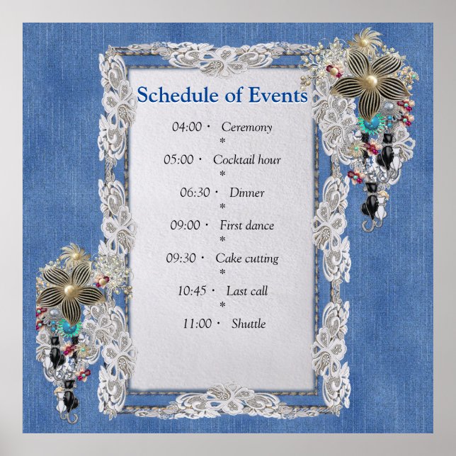 Poster Blue Denim, Lace, Costume Jewelry (Frente)