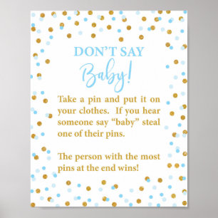 Poster Blue Don't Say Game Sign
