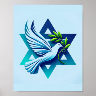 Poster Blue Dove e Star of David Peace