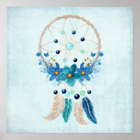 Blue Dreamcatcher Na moda Boho Design