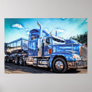 Poster Blue Dump Truck