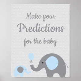 Poster Blue Elephant Predictions for Baby Sign