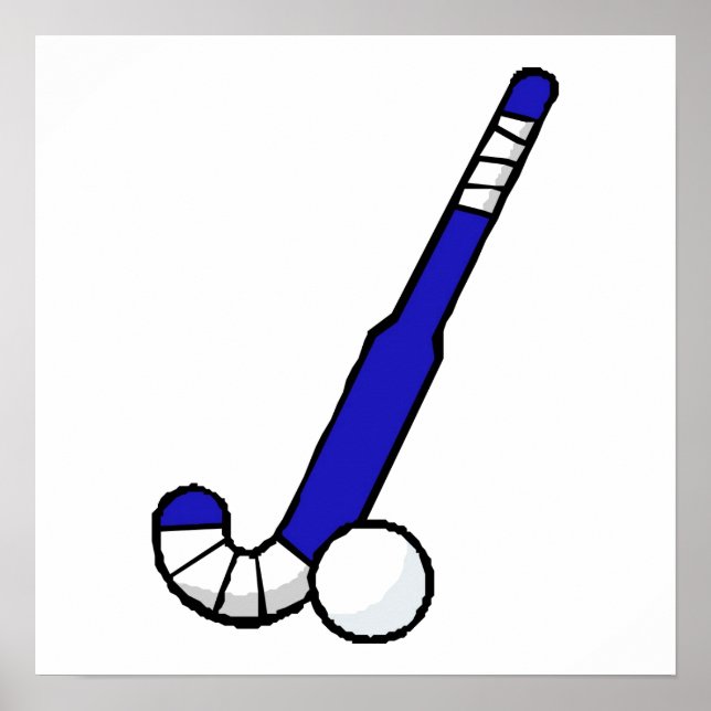 Póster Blue Field Hockey Stick (Frente)