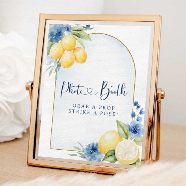 Poster Blue Floral Lemon Main Squeeze Photo Booth (Criador carregado)