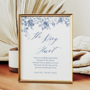 Poster Blue Floral - O Jogo do Chá de panela do Jogo