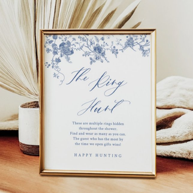 Poster Blue Floral - O Jogo do Chá de panela do Jogo (Criador carregado)