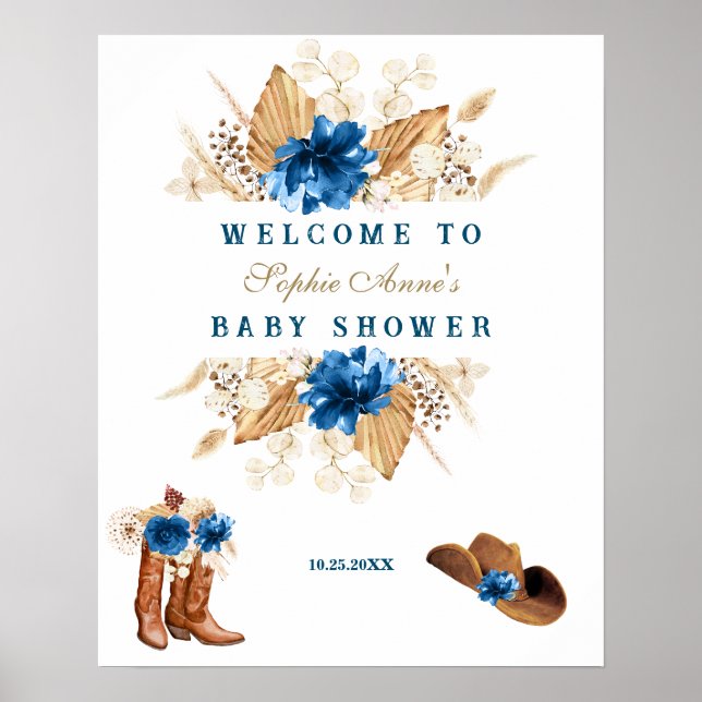 Poster Blue Flowers Boots - Sinal de Boot do Chá de frald (Frente)