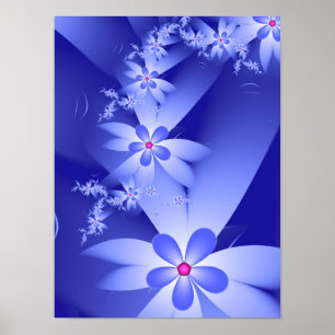 Poster Blue Flowers of Infinity