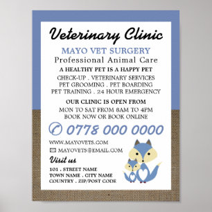 Poster Blue Fox, Veterinarian, Serviço Veterinário