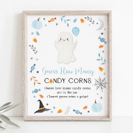 Poster Blue Ghost Halloween adivinha quantos jogos