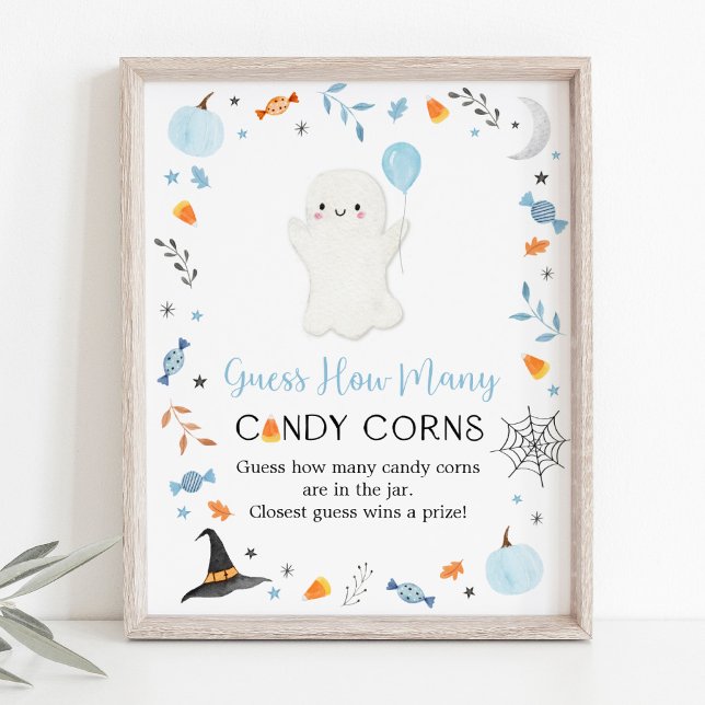 Poster Blue Ghost Halloween adivinha quantos jogos (Criador carregado)