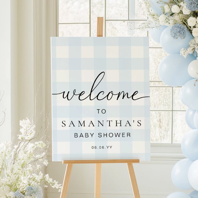 Poster Blue Gingham Welcome Sign (Criador carregado)
