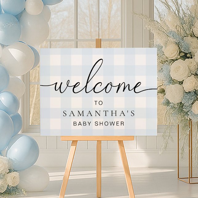 Poster Blue Gingham Welcome Sign (Criador carregado)