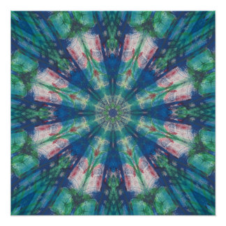 Póster Blue/Green Mandala